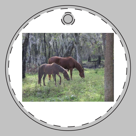 Horses Ceramic Christmas Ornaments (Double-Sided)