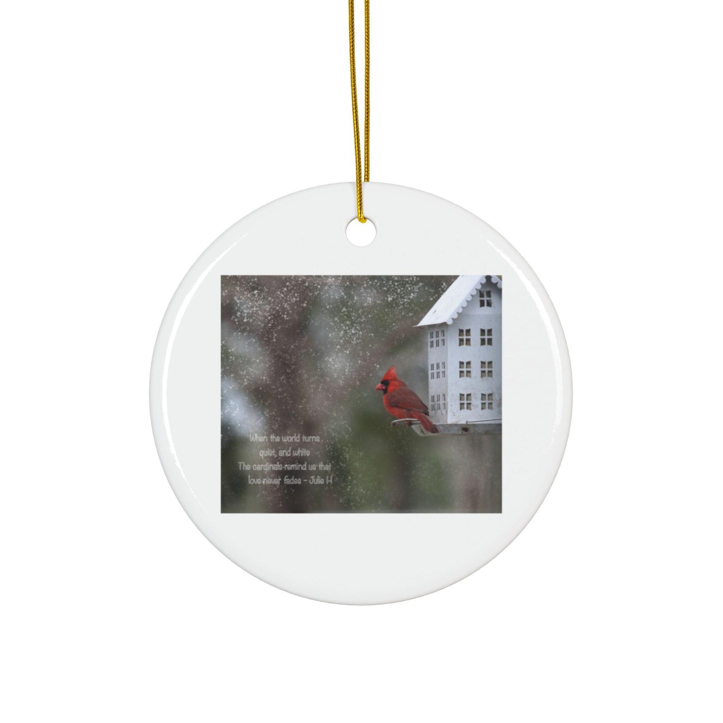 Cardinal Ceramic Ornaments, 2-Side Print, (1pc, 3pcs, 5pcs, 10pcs)