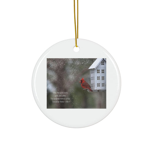Cardinal Ceramic Ornaments, 2-Side Print, (1pc, 3pcs, 5pcs, 10pcs)