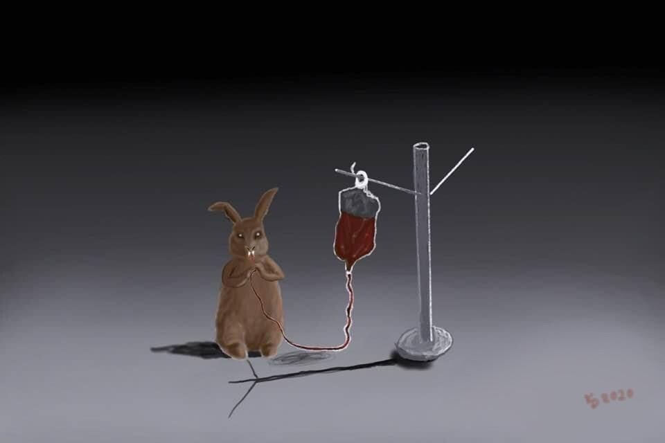 Vampire Bunny Art digitally created. Halloween theme.